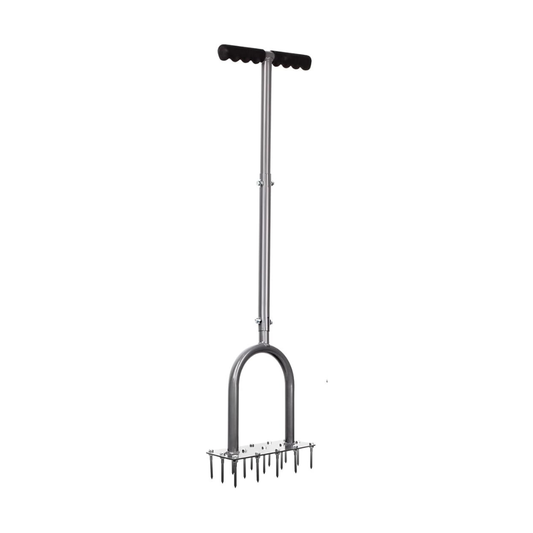 Manual Lawn Aerator with 15 Iron Spikes for Soil and Grass Care